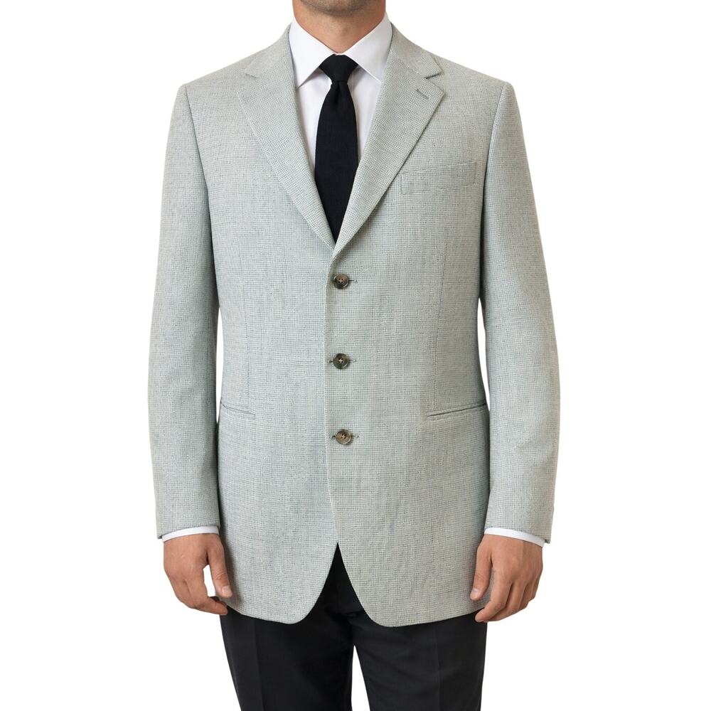 Canali Proposta Italy Blazer Gray Green Men's 44 Wool Suit Jacket